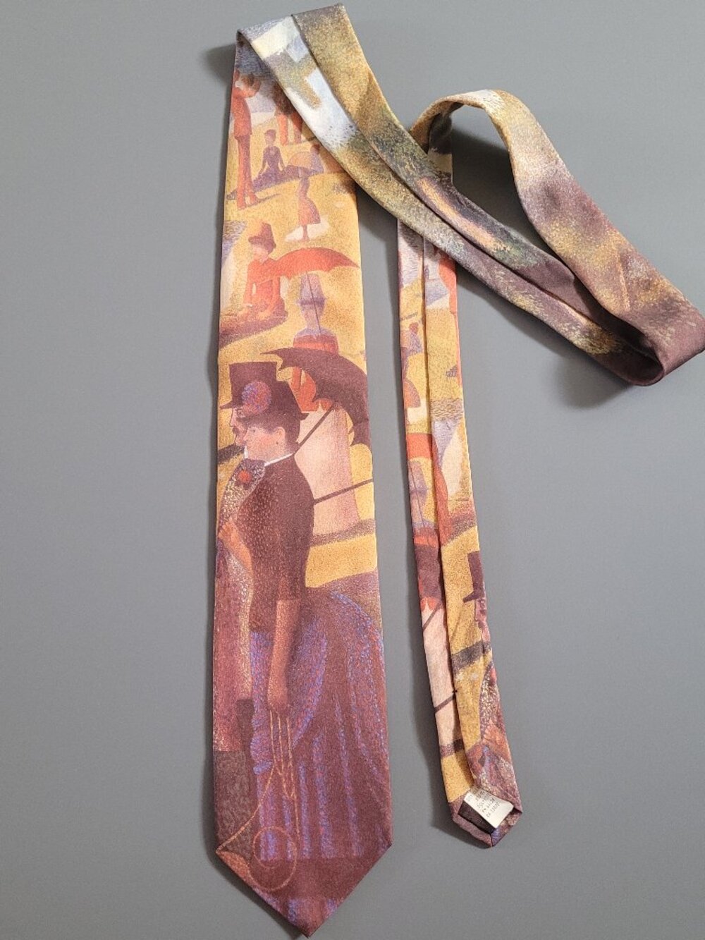 Ralph Marlin Men's Necktie Polyester Georges Seurat Sunday Afternoon Painting